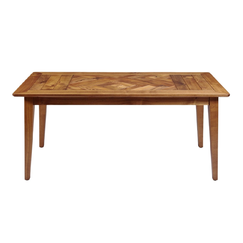 Massieve houten eettafel met opvallend patroon