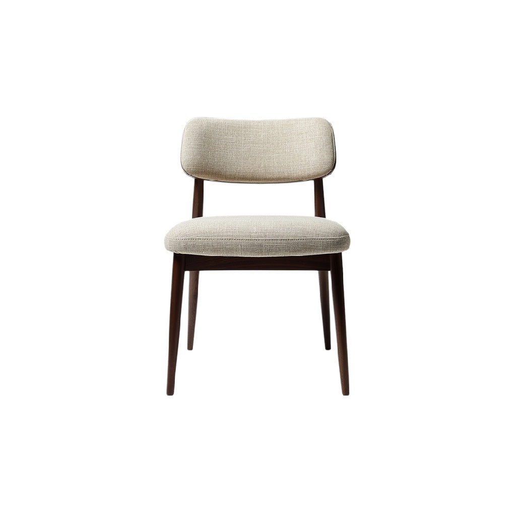 Moderne beige stoel met houten poten