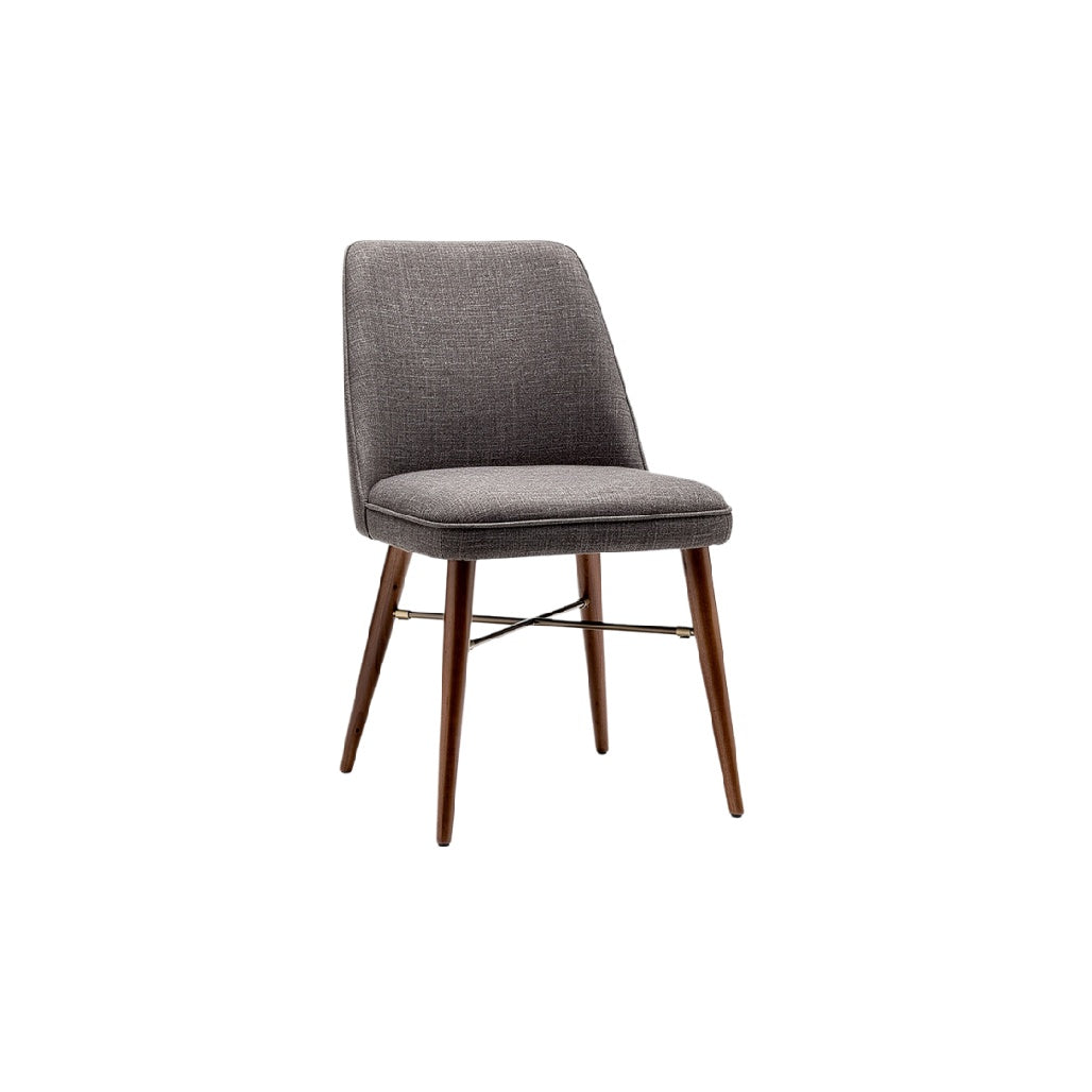 Moderne Grijze Stoel met Houten Poten